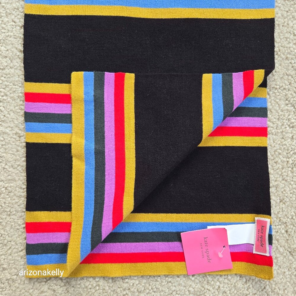 NWT Kate Spade Multi Stripe Wool Blend Scarf - Picture 1 of 12